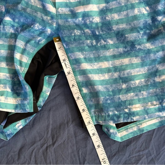 Lululemon T.H.E Shorts liner El Current Tidal Stripe Teal Size L Mens - Picture 10 of 12
